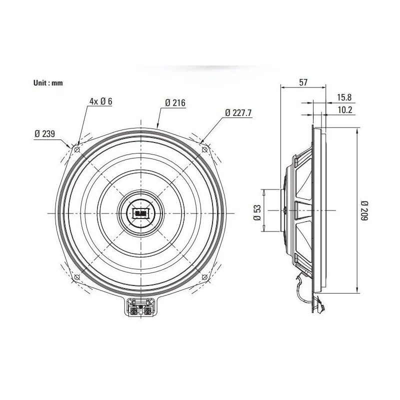 Blam Audio BM200WN, medidas subwoofer