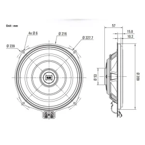 Blam Audio BM200WN, medidas subwoofer