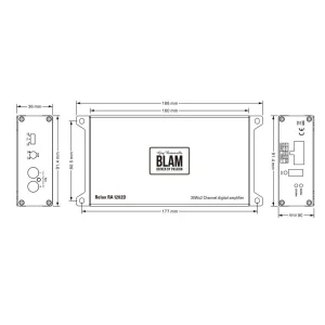 Blam Audio RA1202D, medidas amplificador compacto
