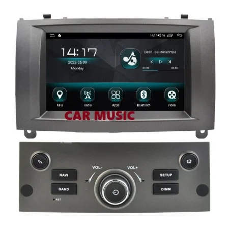 Radio navegador Peugeot 407, 2004 2011, Carplay inalámbrico. Android 15