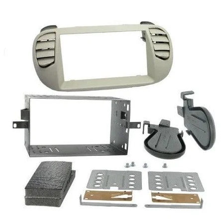Kit Instalación radio Fiat 500, 2 DIN beige. Año 2007 2015