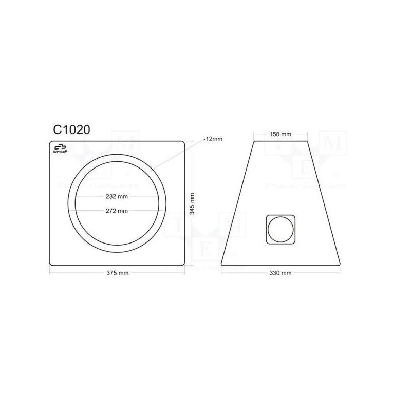 Medidas caja acústica para subwoofer 10"