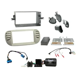 Marco radio Fiat 500, año 2007 2015, interface mandos volante, beige