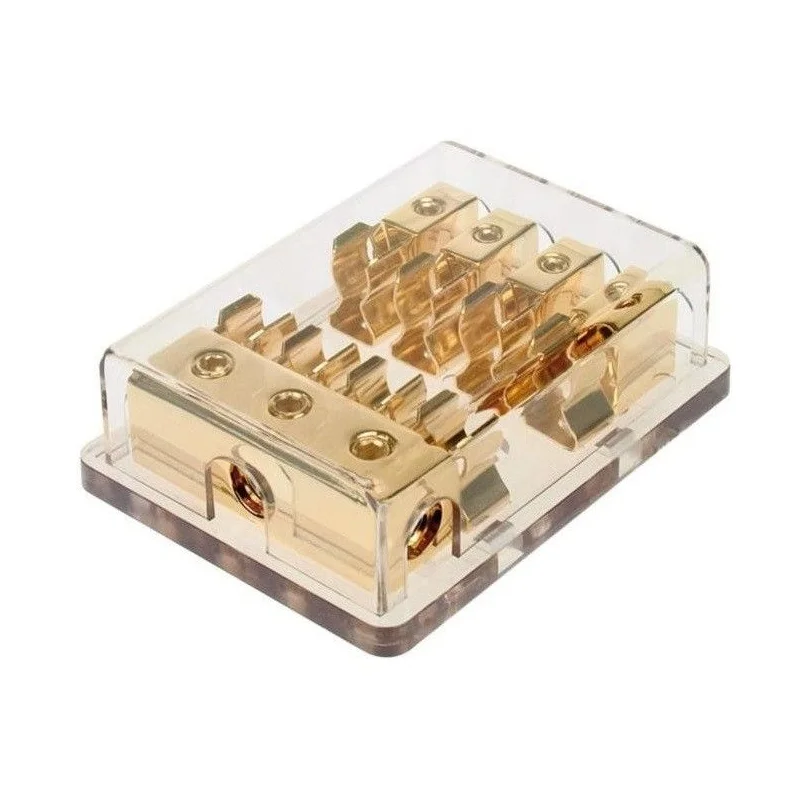 Distribuidor porta fusible 3 entradas 20 mm², 4 salidas 10 mm² AGU