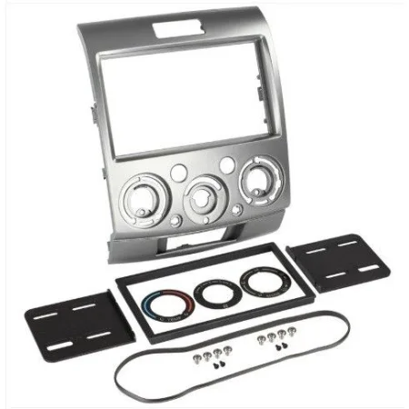 Marco radio Ford Ranger 2008 2010, Mazda BT 50 2008 2011, 2DIN, plata