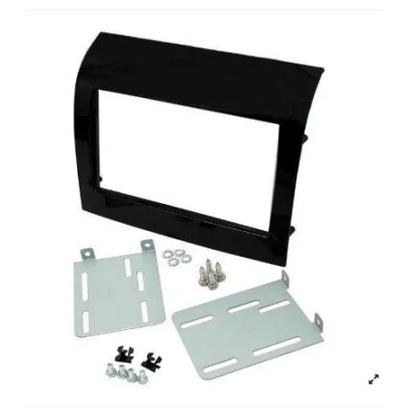 Marco frontal, Citroen, Fiat, Peugeot, Opel, 2DIN, negro brillante