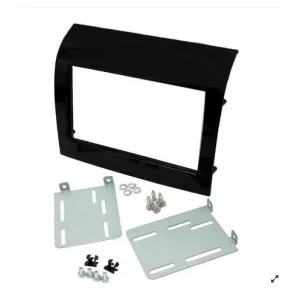Marco frontal, Citroen, Fiat, Peugeot, Opel, 2DIN, negro brillante