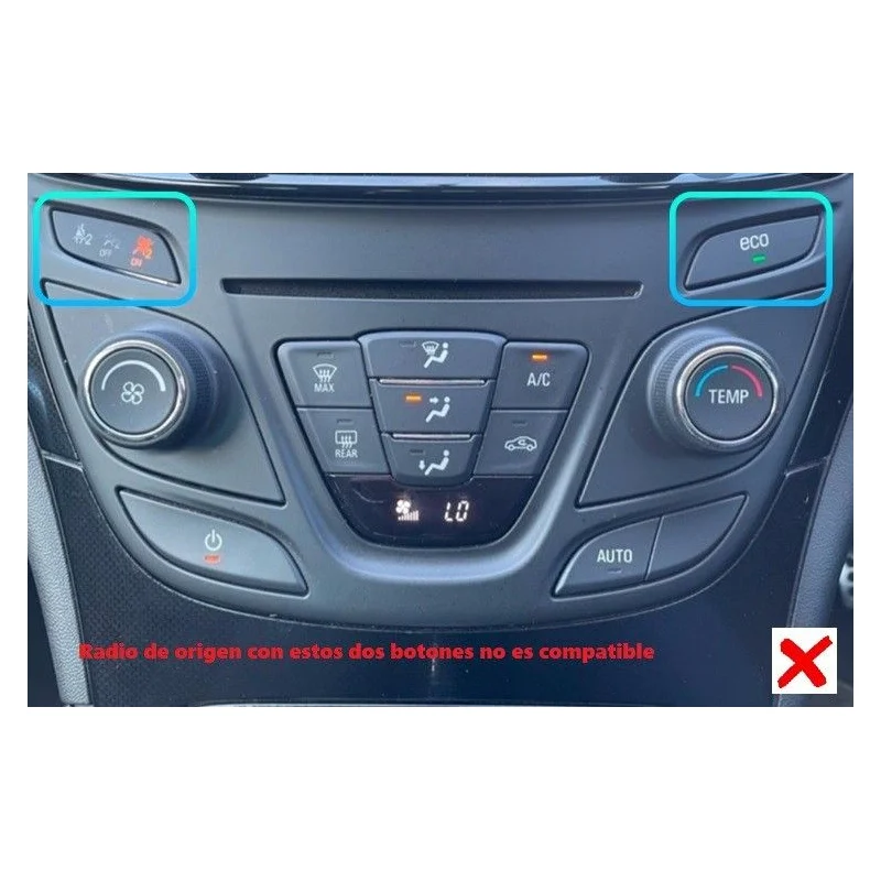 Opel Insignia, año 2014 2017, no compatibles