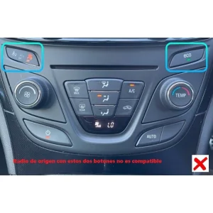 Opel Insignia, año 2014 2017, no compatibles