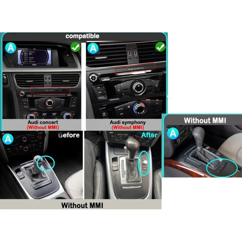 Audi A4/A5, 2008/2016 (sin MMI), compatibilidades