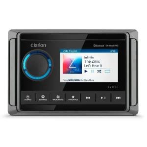 Clarion CMM30, radio marino con pantalla LCD 3" a color, Bluetooth/USB