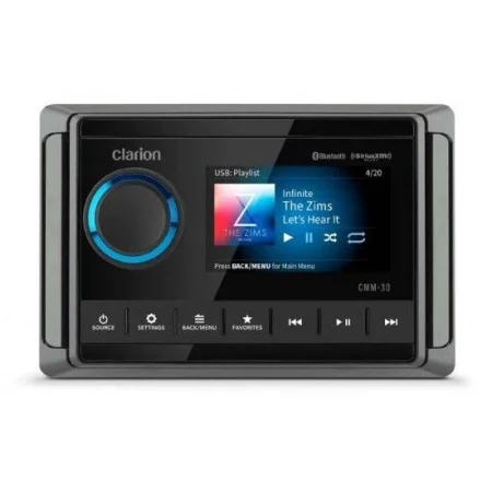 Clarion CMM 30, radio marino con pantalla LCD 3", Bluetooth y USB
