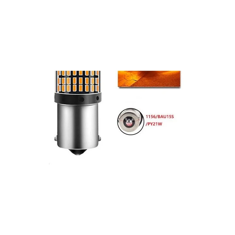 Bombilla de led 1 polo, descentrada, color ambar, para intermitentes