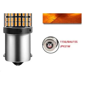 Bombilla de led 1 polo, descentrada, color ambar, para intermitentes