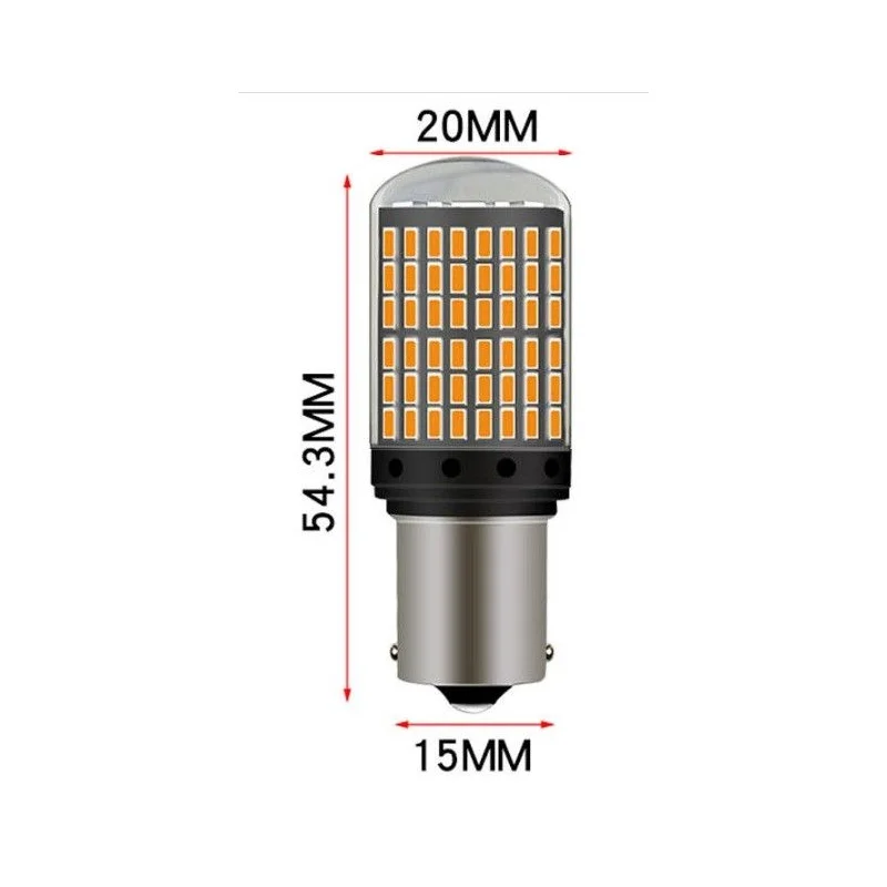 Bombilla led 1 polo, descentrada, color ambar