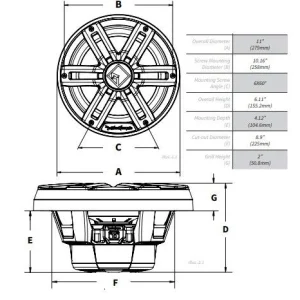 Subwoofer marino 10" (25cm)