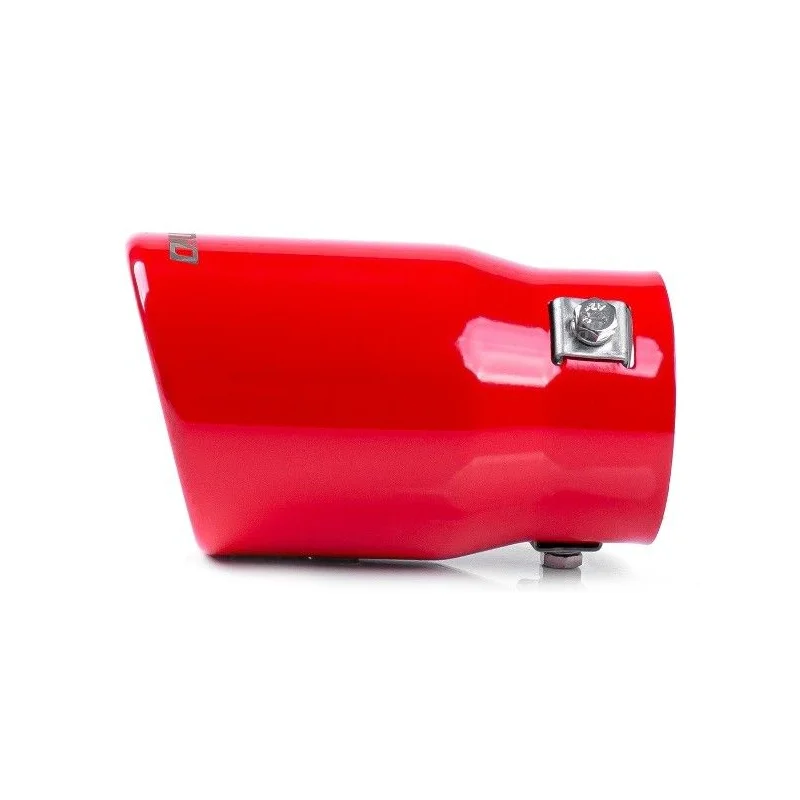 Embellecedor cola de escape inox, modelo 017, acabado en color rojo