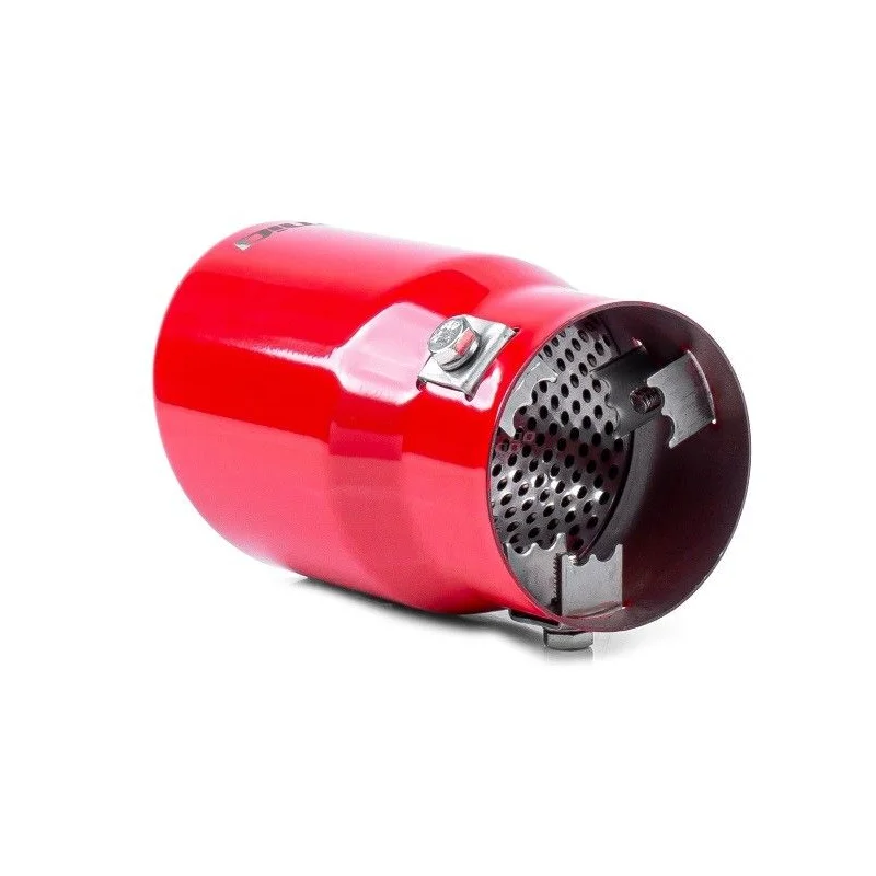 Cola de escape, acero inoxidable, universal, modelo 017, color rojo