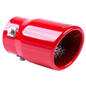 Cola de escape 017, universal, acero inox, color rojo