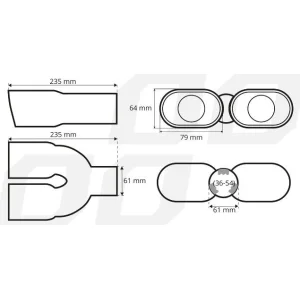 Medidas cola de escape doble MT025
