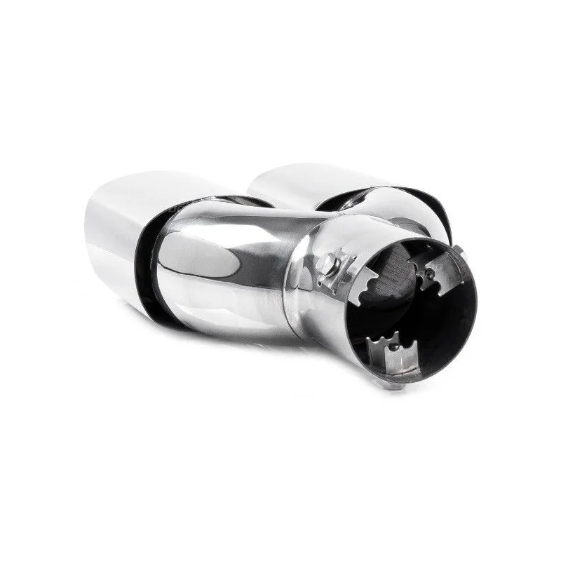 Cola escape doble MT025, universal, en acero inox