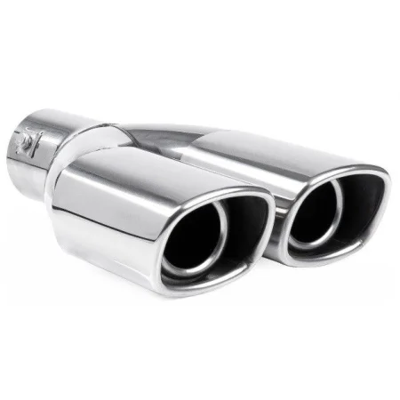 Cola de escape doble MT025, universal, acero inox
