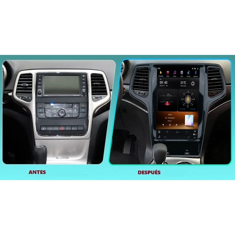 Navegador específico para Jeep Grand Cherokee, año 2011 2013, pantalla tipo tesla