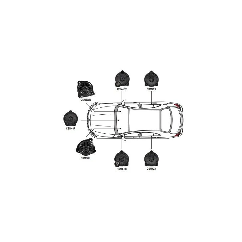 Subwoofer 200mm izquierdo para Mercedes Clase C, E, GLC, S, Musway CSM8WR