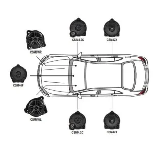Subwoofer 200mm izquierdo para Mercedes Clase C, E, GLC, S, Musway CSM8WR
