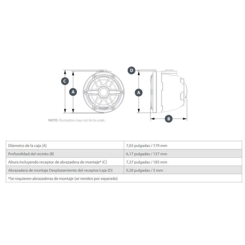 JL Audio M6 650VEX, medidas