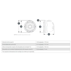 JL Audio M6 650VEX, medidas