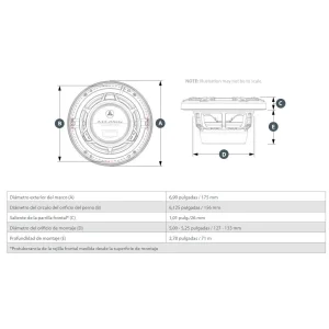 JL Audio M3 650X C Gw, medidas