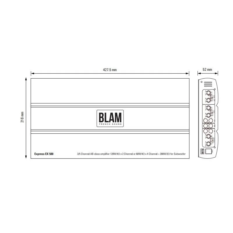 Amplificador 5 canales Blam Audio EX500