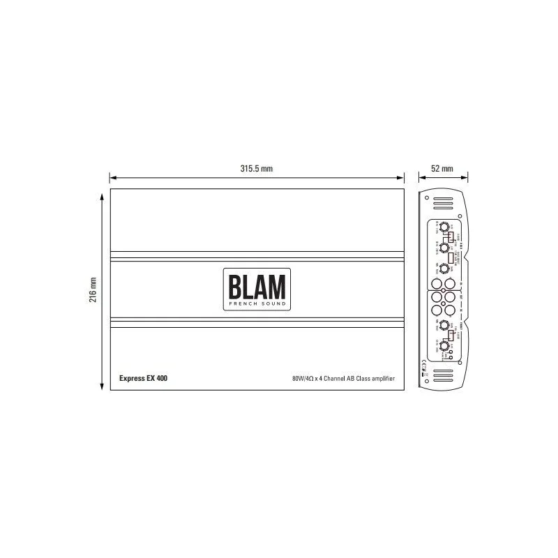 Blam EX400, amplificador 4 canales medidas