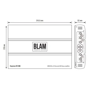 Blam EX400, amplificador 4 canales medidas