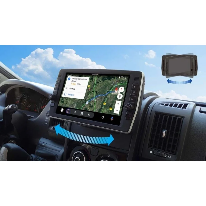 Navegador Alpine X903D DU2 con pantalla giratoria 9" para Fiat Ducato III, Citroën Jumper II, Peugeot Boxer II