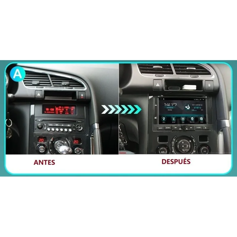 Radio navegador específico para Peugeot 5008 y 3008, año 2009 2016