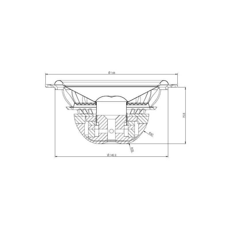 Gladen Audio AEROSPACE 165 DC, medidas