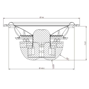 Gladen Audio AEROSPACE 165 PP Woofers 165mm, medidas