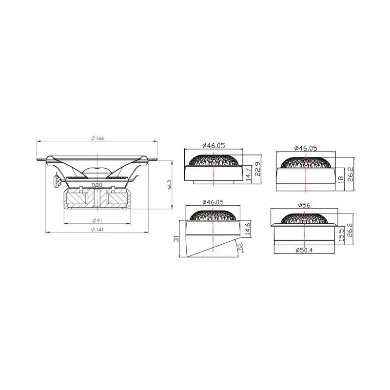 Pareja altavoces 6,5" Gladen Audio, 3 vías separadas