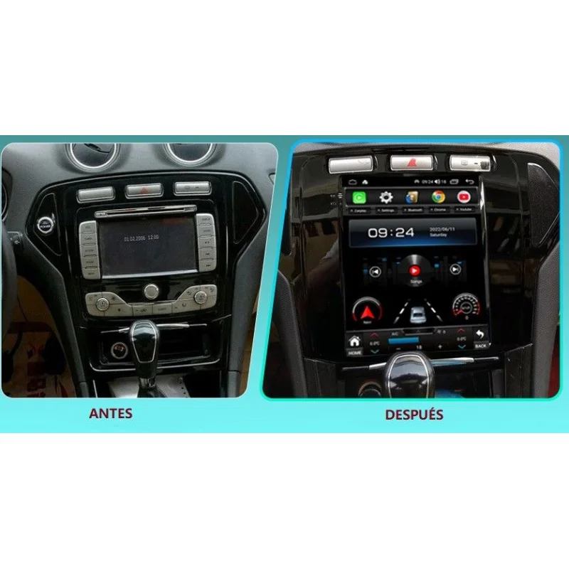 Radio navegador Ford Mondeo, Fusion MK4, 2007 2010, Android 13