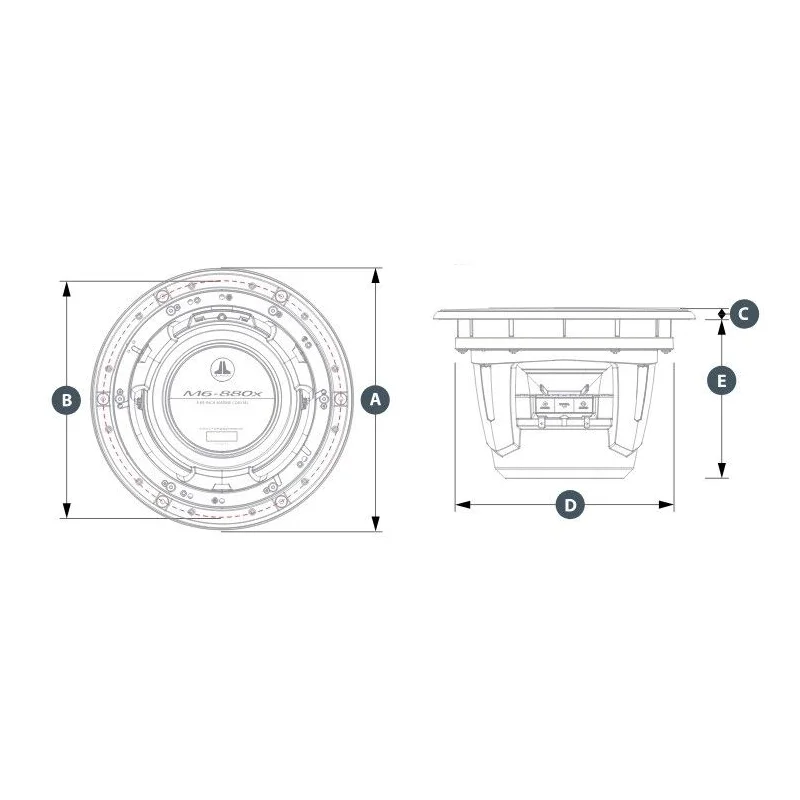 JL Audio M6 880X L GwGw Single, medidas