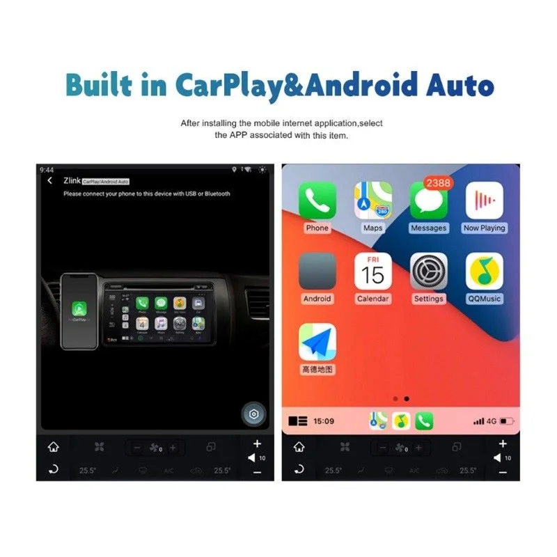 Carplay + Android Auto inalámbrico incorporado