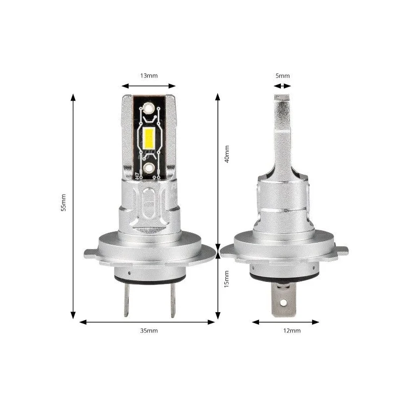 Bombillas LED H7, 6500K, 42W, 9 28V, medidas
