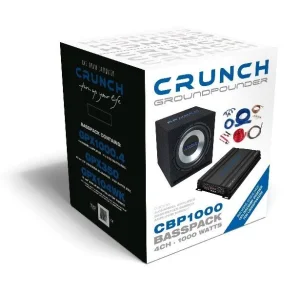 Pack amplificador 4 canales y subwoofer 30cm, Crunch CBP1000
