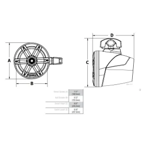 Pareja altavoces marinos Wake Tower 6,5", Rockford Fosgate