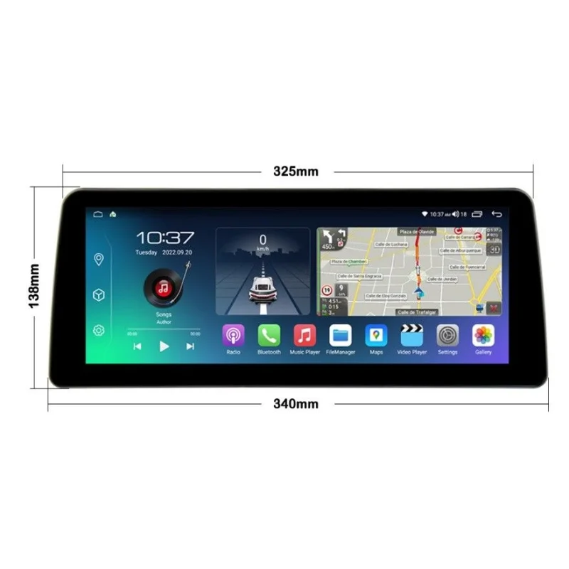 Medidas de navegador con pantalla de 12,3", Fiat Ducato, Peugeot Boxer, Citroen Jumper, 2021 2023