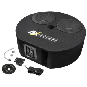 Pareja subwoofers activos 20cm en recinto cerrado redondo, ESX Audio DBX800A