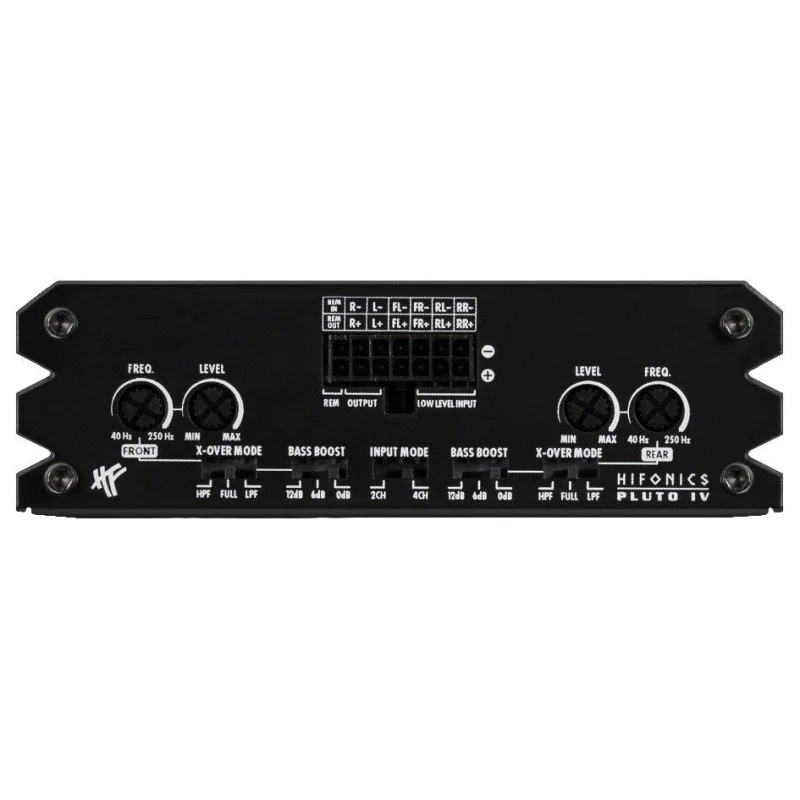 Amplificador HiFonics, 4 canales, clase D, ultracompacto