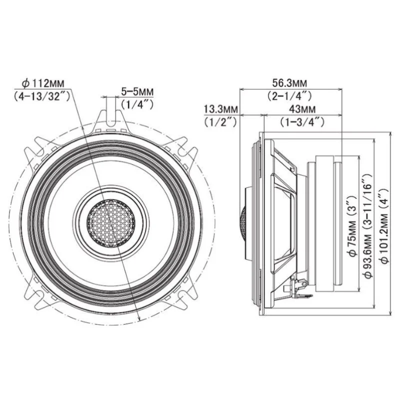 Altavoces 4", Alpine S2 S40, coaxiales, 2 vías